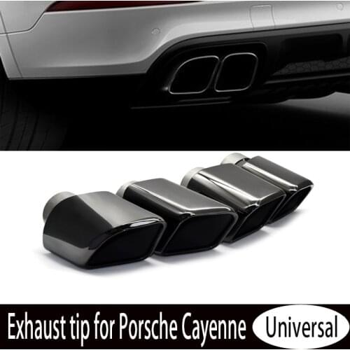 4 Pcs Universal Exhaust Tip Fit For Universal Car Porsche Cayenne Style Exhaust Pipe Muffler Tip Stainless steel Car Exhaust