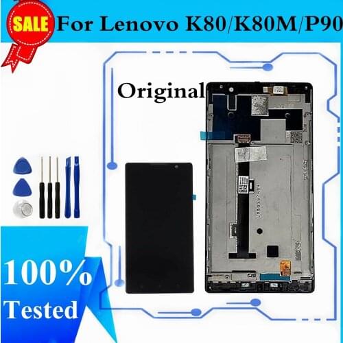 5.5" Original LCD For Lenovo K80 K80M P90 LCD Display Touch Screen Digitizer LCD For Lenovo K80M Display Replacement With Frame
