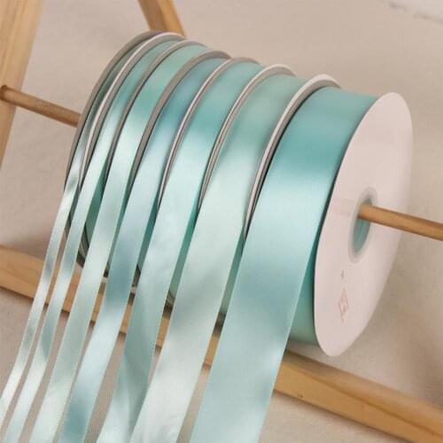 Aqua Green 100Yards/Roll Polyester Ribbon Satin Ribbons Wedding Party Christmas Decoration Cake Gift Box Wrap DIY Accessories