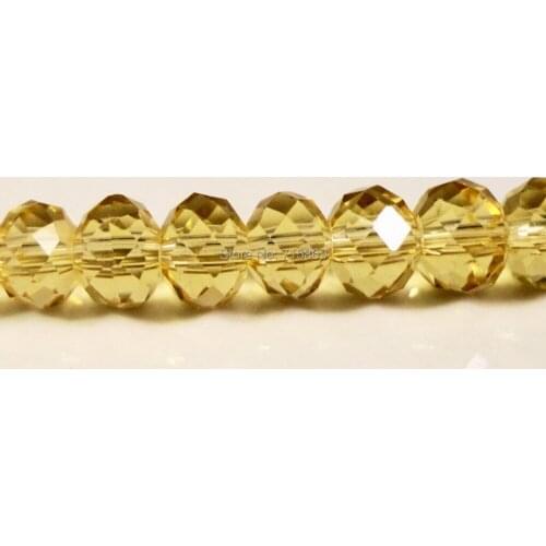 Free Ship Wholesale AAA Top Quality Yellow Crystal Glass Faceted Rondelle Beads 8mmx6mm 1 Strand 72pcs