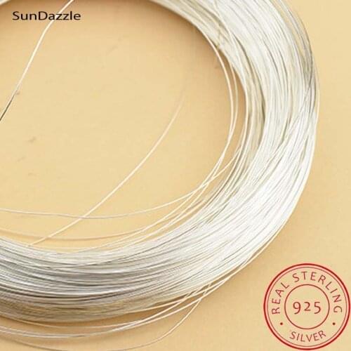 Genuine Real Pure Solid 925 Sterling Silver Wire Thread Metal Silver String Line Necklace Bracelet Earring Jewelry Making 1meter
