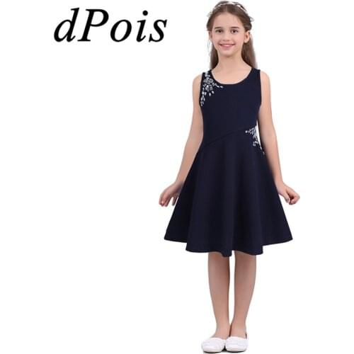 Kids Girls Dress with Glittering Rhinestones Princess Dress Elegant Dancewear Party Casual Stage Performance Dance Costumes