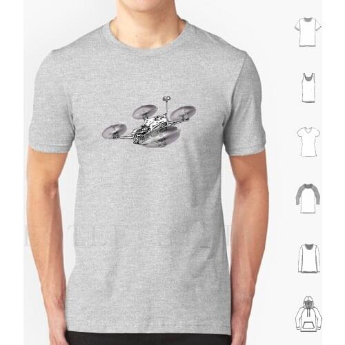 Racing Drone T Shirt Cotton Men Diy Print Drone Drones Racing Races Racer Pilot Drone Racer Drone Racing Fpv Drone Multirotor