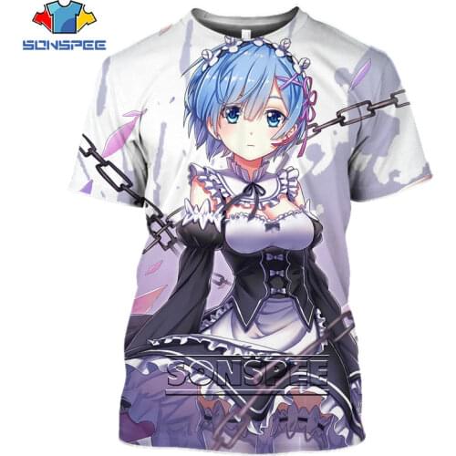 Japanese Game Re: Zero T-shirt 3D Print Anime Cute Loli Girl Beatrice Rem Tees Summer Casual Harajuku Street Style Fashion Tops