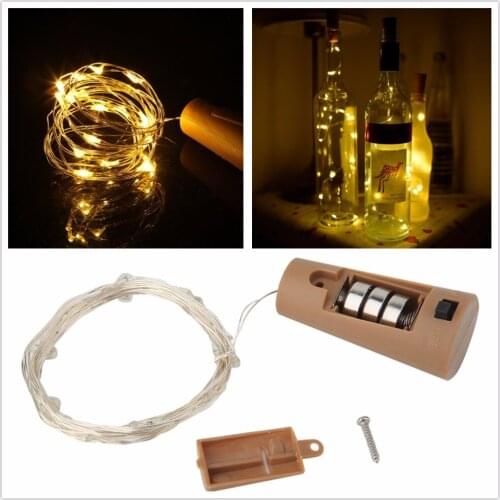 10pcs 2M Copper Wire String Light with Bottle Stopper for Glass Craft Bottle Fairy Valentines Wedding Bistro Decor Lamp Party