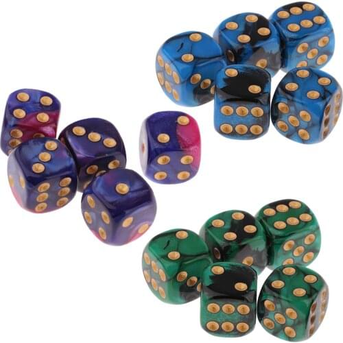 5x6-sided Game Dice 16mm Dice for Board Games and Teaching Math