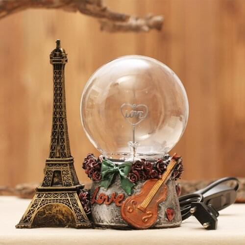Classic Paris Tower Lovers Magic Ball Creative Touch Induced Ion Electrostatic Discharge Luminous Lightning Ball