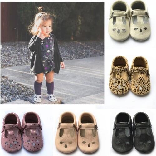 New Genuine Leather Baby Shoes Soft Soled Non-slip First Walker Shoes T- bar Summer Baby moccasins