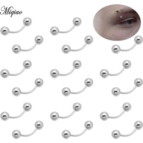 Miqiao 10pcs Hot Selling European and American Fashion Cool Piercing Jewelry Stainless Steel Eyebrow Nails