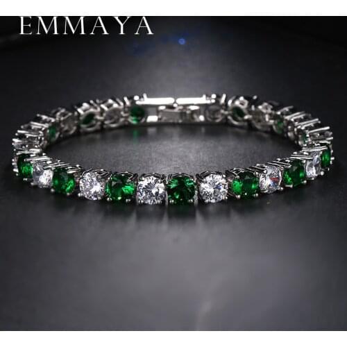 Emmaya Trendy Green Zircon Bracelet High Grade Fashion Decoration Wedding Bracelets For Women Free Shipping