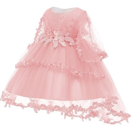 Infant Christening Dress For Baby Girls 1st Year Birthday Dress Kids Baby Girl Wedding Party Princess Dress Newborn Baby Clothes