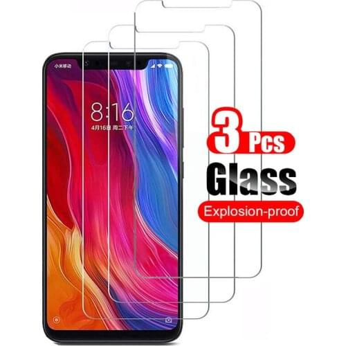 3PCS Transparent Tempered Glass For Xiaomi Mi 8 Mi8 Lite Screen Protector Shield For Xiaomi Mi 8 Pro SE Protective Glass Film