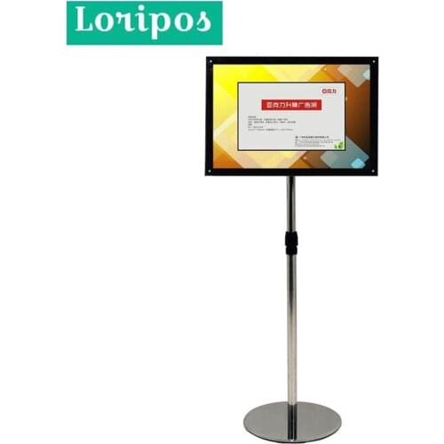 A3 Adjustable Poster Holder Floor Stand Black Acrylic Frame Advertisement Poster Signage Display Rack Floor Banner Photo Stand