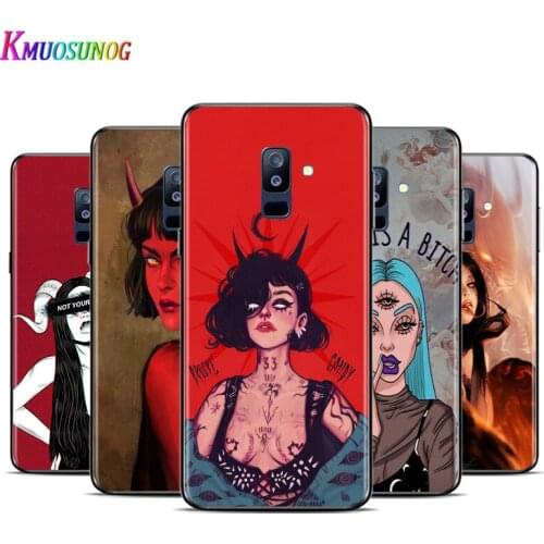 Sexy Devil Woman For Samsung Galaxy A3 A5 A6 A7 A8 A9 A6S A8S A9S Star Plus 2016 2017 2018 Black Toft TPU Phone Case