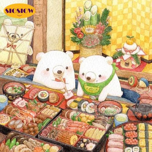 SIOSIOW Diamond Embroidery Bear 5D Diamond Mosaic Painting Cartoon Lovely Full Square Cross Stitch Home Decor Children Room Gift