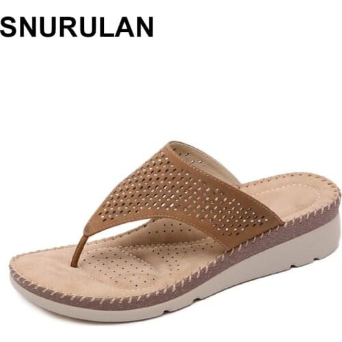 SNURULAN For women sandals with straps cut-out hollow crystals rhinestone slippers for platform wedge-shaped heel thick soles