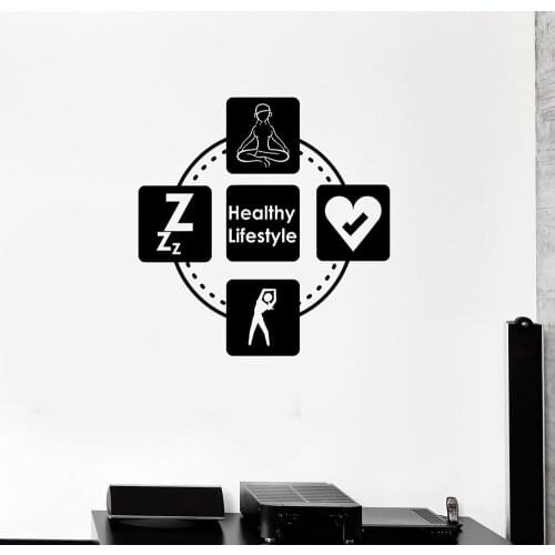Vinyl Decal Healthy Lifestyle Living Sport Yoga Relax Wall Stickers Home Interior Decor Living Room Bedroom Wall Decals D228
