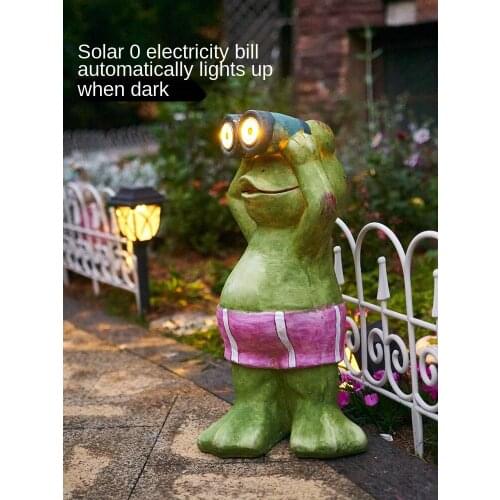 Exterior Garden Decoration Outdoor Solar Energy Animal Frog Lamp Ornaments Gardening Decorations Yard Garden Decor Accessories