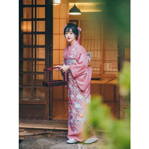 Womens Japan Style Tranditional Kimono Floral Prints Summer Yukata Cosplay Clothing Stage/Photo Shooting Wear