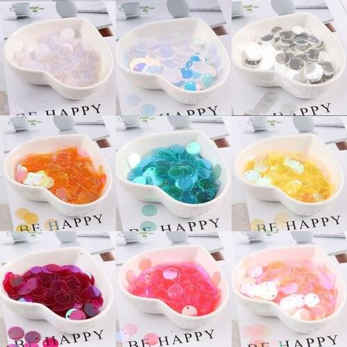 10.1mm 260PCS Sequins Transparent Colorful Round Sewing Wedding Dress Accessories Paillettes Decoration DIY Sewing Material