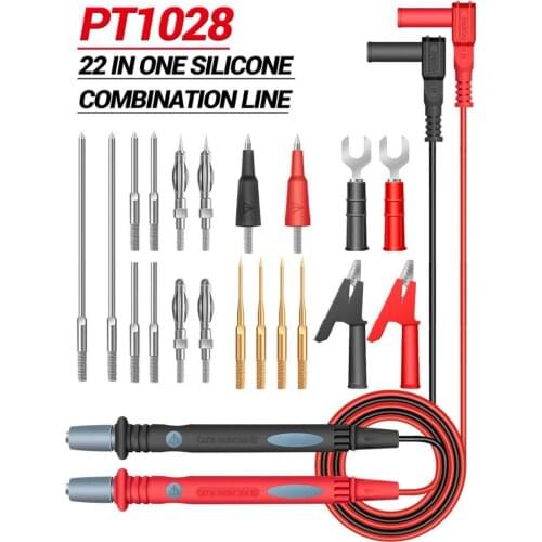22pcs/Set Multifunction Test Lead Kit Probe Banana Plug Test Tool Hook Cable Replaceable Multimeter Probe Test lligator Clip