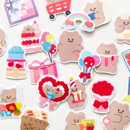 45 pcs/Box Cute Bear Festival Party Diary Notebook Handbook Bullet DIY Decoration Sticker