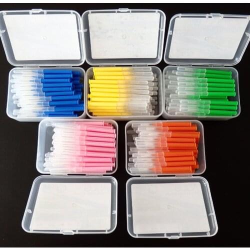 60Pcs 0.6-1.5mm Interdental Brushes Health Care Tooth Push-Pull Escova Removes Food And Plaque Better Teeth Oral Hygiene Tool