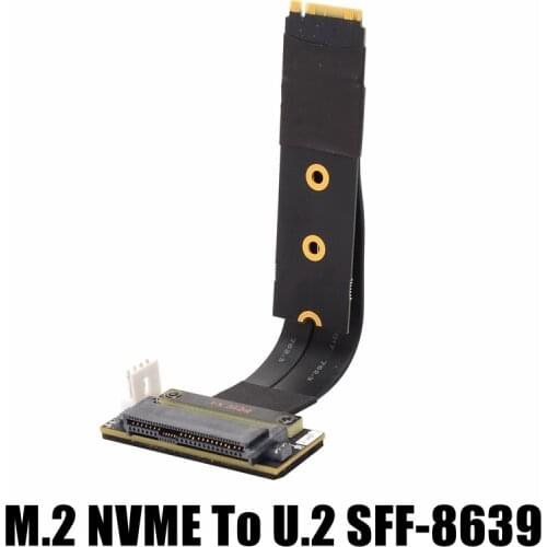 U2 interface SFF-8639 ( U.2 ) to M.2 NVMe NGFF Key M key-M M2 Adapter Riser Card Ribbon Extender Cable For U.2 NVME SSD