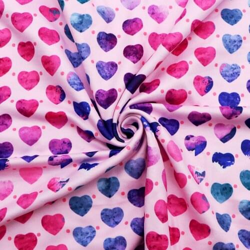 David accessories 50*150cm Stripe Dot 4 Ways Stretch Double Brushed Poly knit Fabric For Sewing DIY Clothes Quilting,1Yc10719