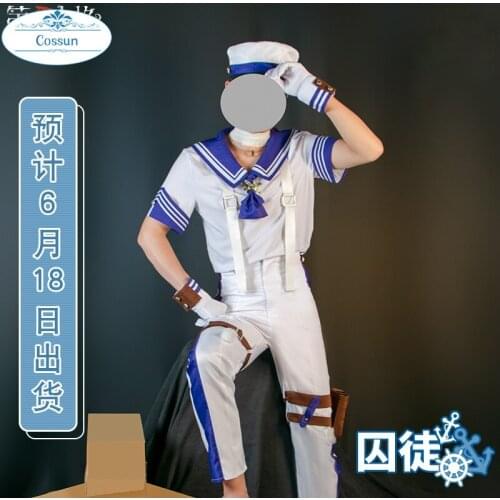 Anime! Identity V Luca Balsa Oceangoing Voyage Day Sailor Suit Uniform Cosplay Costume Halloween Carnival Party Outfit Men NEW