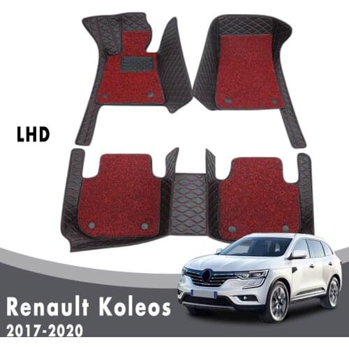 Car Floor Mats For Renault Koleos 2020 2019 2018 2017 Luxury Double Layer Wire Loop Carpets Auto Interior Custom Leather Parts