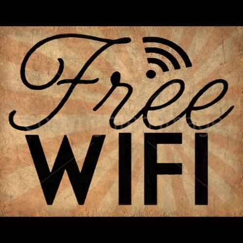 FREE WIFI VINTAGE RETRO LOOK METAL TIN SIGN POSTER WALL PLAQUE