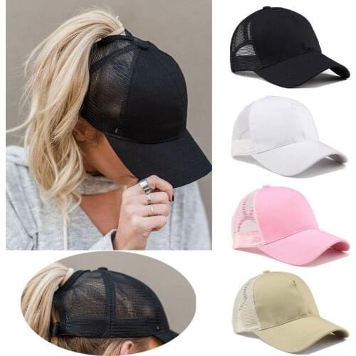 Fashion Women Baseball Cap Women Snapback Hat Summer Messy Bun Mesh Hats Casual Unisex Adjustable Baseball Caps Female Dropshipp