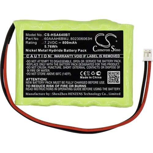 Cameron Sino 800mAh Battery 60AAAH6BMJ for Yale Easy AI, Easy EF, Easy Fit, HSA6400 Premium Alarm Control Panel, HSA6410 Panels