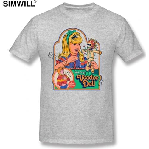 MY FIRST VOODOO DOLL T-Shirts Summer Printed Large Size Tshirt Men Short Sleeved O-neck T Shirts Soft Cotton Tee Apparel