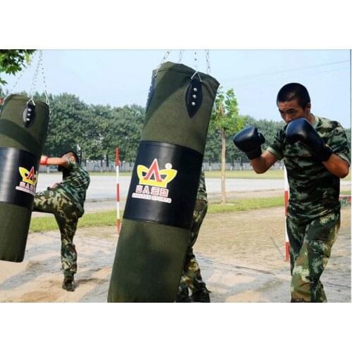 80cm Top quality canvas hollow Boxing Sandbag Fitness Sports Hanging Sandbag Punching Bag with rotator+Iron chain