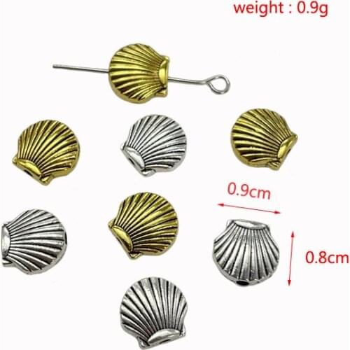 JunKang Antique Tibetan Silver Gold Perforated Shell Starfish Spacer DIY Making Bracelet Necklace Crafts Jewelry Connector