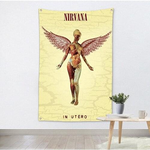 Keben Rock Band Poster Hanging Painting Wall Sticker 56X36 Inches Cloth Banner Music Banquet Home Decor flags and banners