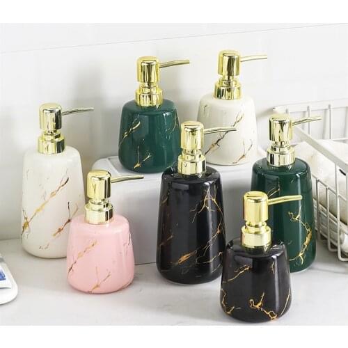 Ceramics Hand Sanitizer Bottle Marbling Lotion Bottle Shower Gel Press The Bottles Bathroom Supplies Hand Soap Dispenser Bottle