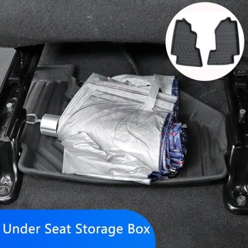TAJIAN 1Pair Black TPE Material Storage Organizer Accessories Rear Row Underseat Storage Box For Jeep Wrangler JL 2018-2021