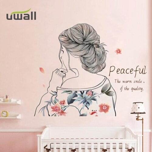 Creative Girly Heart Girl Wall Stickers Living Room Decor Background Girl Bedroom Decor Self-Adhesive Stickers Home Decoration