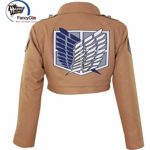 Anime Attack on Titan Jacket AOT Shingeki No Kyojin Jacket Survey Corps TV Eren Jaeger Cosplay Costume Game Japanese Halloween
