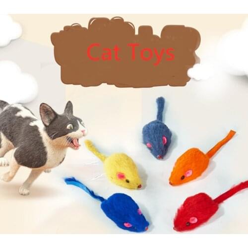 Hot 1/5/10Pcs/Set Funny Rabbit Fur False Mouse Pet Orange Cat Toys Mini Funny Playing Toys For Cats mimi Kitten Pet Accessories