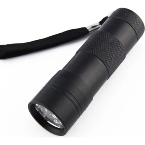 12 LED UV Torch Light 395nm Multifunction Ultraviolet Flashlight Mini Portable Currency Detector Nail Curing Lamp