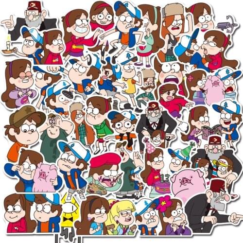 Disney Gravity Falls Stickers 10/50Pcs Cartoon Waterproof Skateboard Laptop Guitar Luggage Stationery Sticker Kids Girl Toys