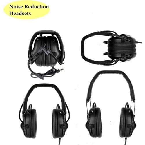 New Adjustable Tactical Headsets Military Standard Shooting Earmuff Use with PTT Walkie Talkie Radio Airsoft Tactical Headset