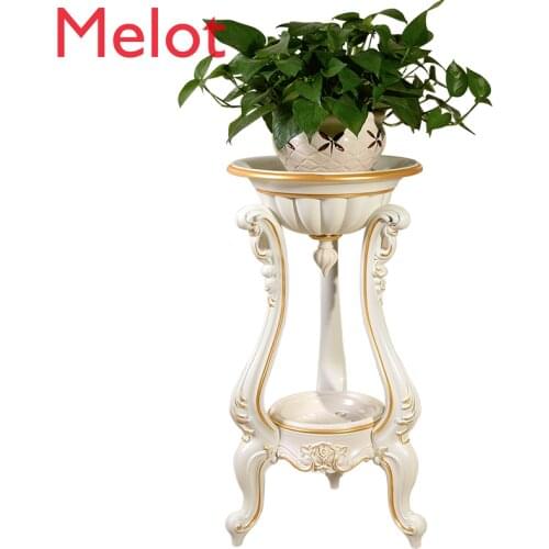 European Indoor Living Room Flower Stand Ground Plastic Flower Pot Shelf Simple Balcony Floor Hanging Orchid Stand