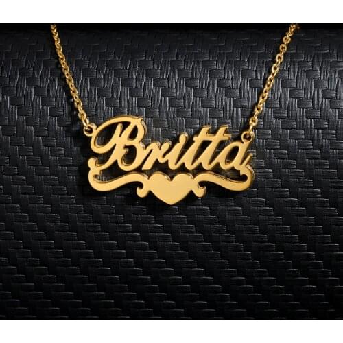 Handmade Custom Name Personalized Name Necklaces for Women Men Stainles Steel Jewelry Love Ribbon Statement Choker New Year Gift