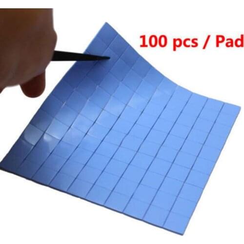 100Pcs 10x10x0.5mm Heatsink Silicone Thermal Conductive Pad for GPU VGA IC
