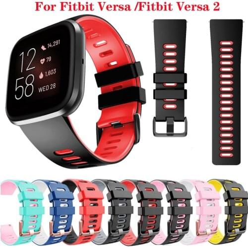 Replacement Silicone Watchband For Fitbit Versa Soft Silicone Waterproof Wrist Accessories Watch Strap For Fitbit Versa 2 Watch
